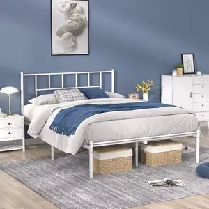 Twin/Full/Queen Size Bed Frame with Headboard Mattress Foundation Metal Platform