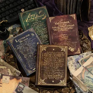 Vintage Style Paper Book, 192 Sheets Per Set Scrapbook & Diary Making Paper, DIY Decorative Handmade Paper for Scrapbooking & Journaling, Scrapbook Materials