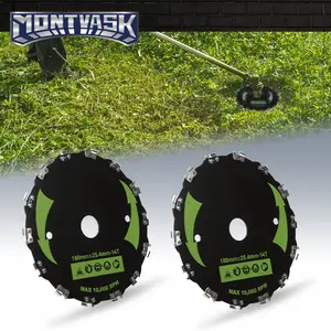 CROSSDESIGN 2PCS 7" Chainsaw Tooth Brush Blades Fit For Bush Cutter Weed Eater Trimmer Head