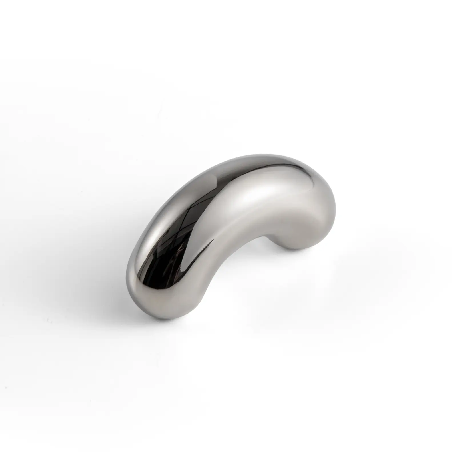 Goo-Ki Creative Bean-Shaped Furniture Pull (2 Pack) - Luxury Solid Brass Handle in Polished Nickel Finish