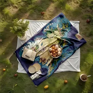 1 piece Map of Middle-earth and Geographical Distribution themed flannel blanket - Modern-style all-season flannel blanket, suitable for sofas and beds, super soft and comfortable, digital print design, 100% polyester material, machine washable