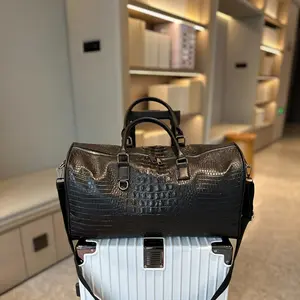 Sport Fitness Gym Tote Bag, Weekend Bag Hospital Overnight Portable And Travel Crocodile Pattern Luggage Business Trip Short Distance