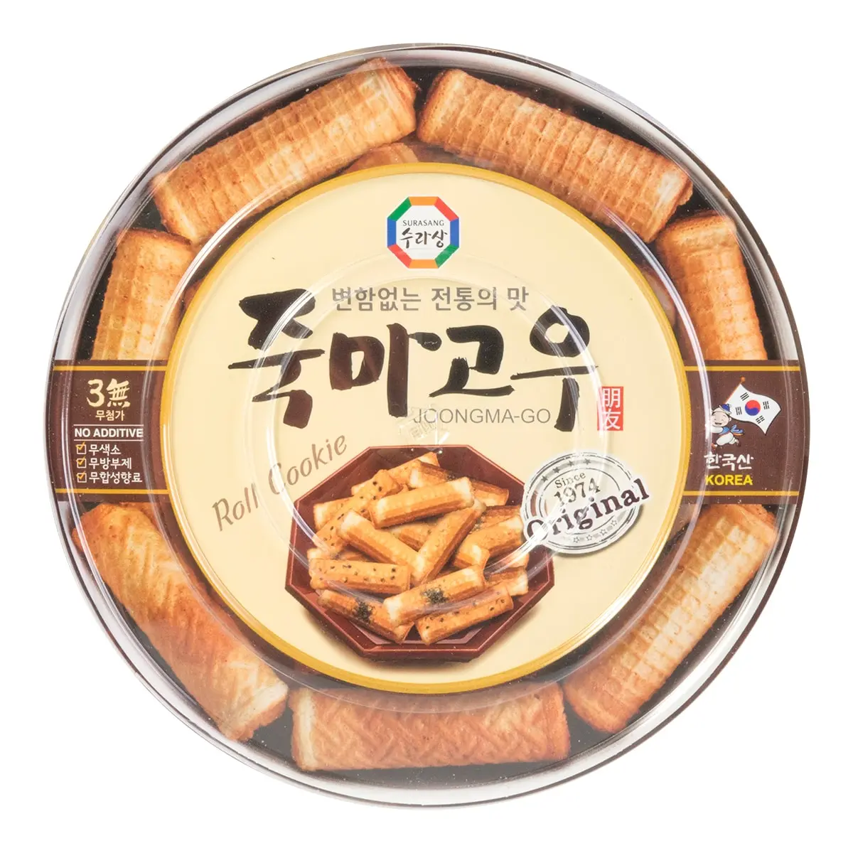 SURASANG Korean Black Sesame Egg Rolls - Crispy Snack, 365g