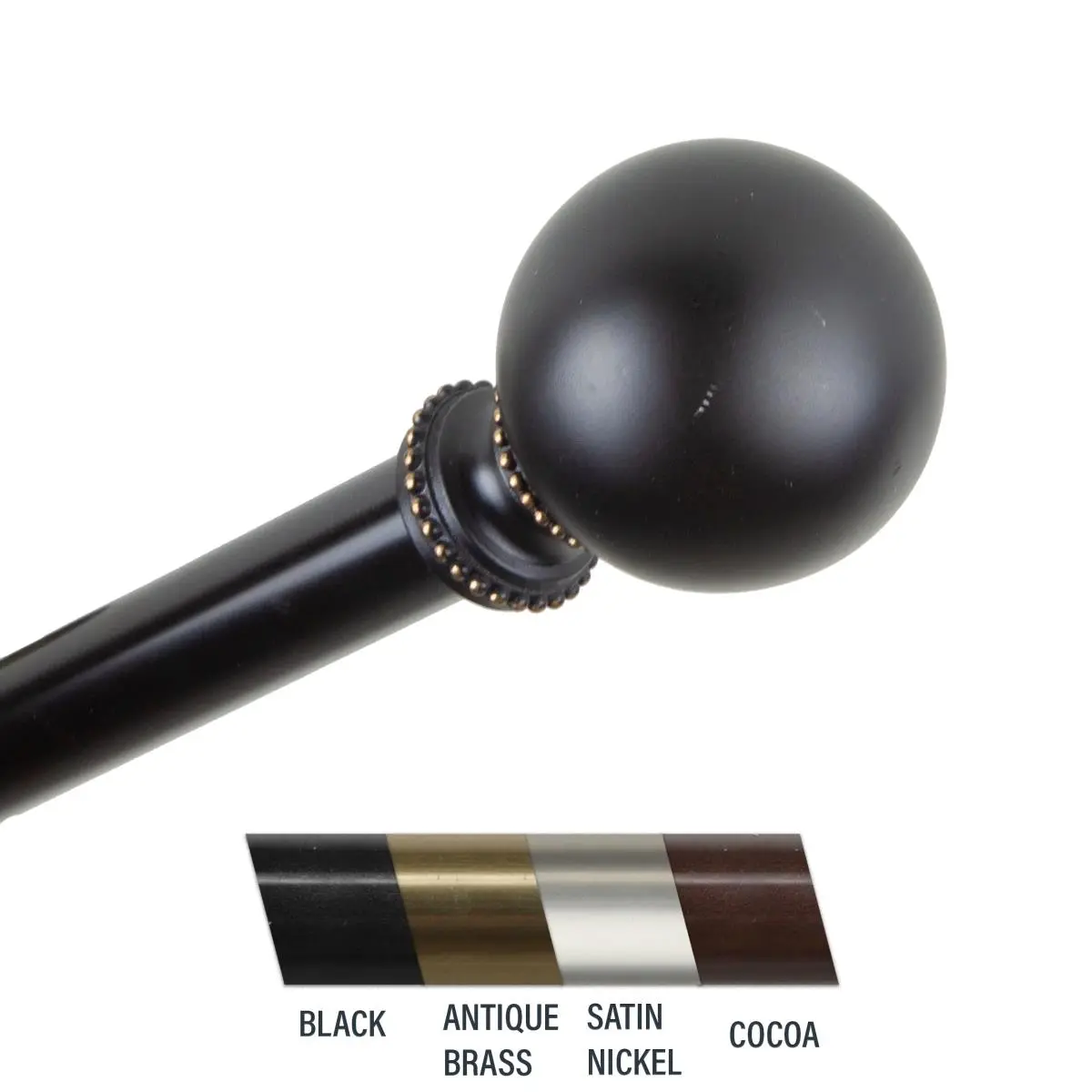 Central Design Julian Decorative Curtain Rod - 0.81 in. Diameter, 66-120 in. Adjustable Length, Black, Bold Look, Double Rods, Adds Elegance, Elegant Statement for Baby & Maternity Room Decoration, Decorative Curtain Rods, Window Curtain Rod