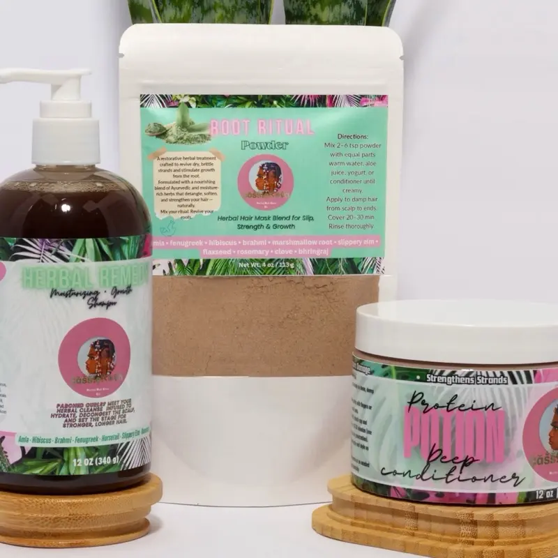 Strength & Restore Bundle | Herbal Shampoo + Protein Deep Conditioner + Hair Mask Powder Set