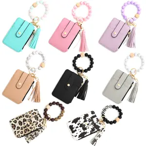 2025erptkBoho Style Beaded & Tassel Decor Keychain, Keychain Wallet Wristlet Small Credit Card Holder Bracelet Key Chain Purse Bangle Tassel Beads Key Rings for Women, Trendy All-match Keychain for Birthday GiftLatest..Hottest Popular; Trendy Fashion