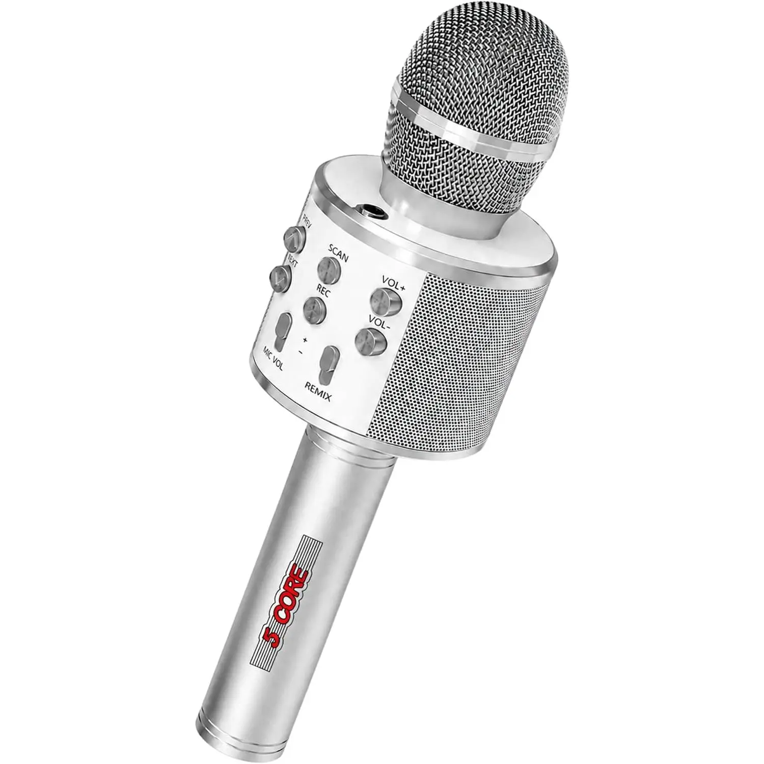 5 CORE Microphone Wireless Karaoke Mic with Speaker 3 in 1 Portable Bluetooth Microfono Inalambrico System w Recording USB Aux for Gift Home Party Birthday Support All Smartphones