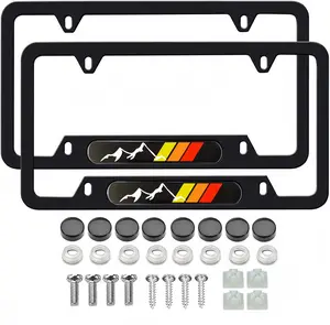 Premium Aluminum Alloy License Plate Bracket Holder for Toyota Tacoma 4Runner Tundra Rav4 - Weather Proof Black Frame USA Car Decor Accessory with Mounting Kit