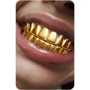 UBGICIG Grillz Grill Set, Dental Grills for Your Teeth, Grillz Teeth Men, Vampire Fake Halloween Teeth Caps Jewelry