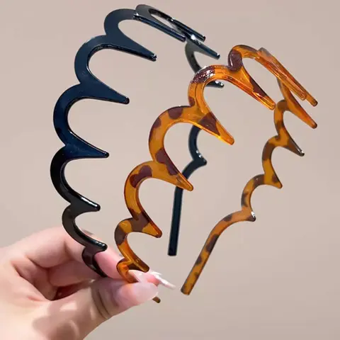 Women's Leopard Print Headband, Wave Design 2-in-1 Comb Headband Set, Stylish, Elegant Hair Accessories for Women, Headbands Women