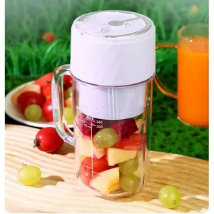 Portable Blender For Shakes and Smoothies, USB Rechargeable, 6 Blades Personal Juicer with Handle,12 oz Easy-to-Clean mini Blender with Charger, Great for Kitchen, Home, Party, Travel, Outdoor, Green