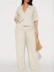 Roslyn Linen Pant Set - Oatmeal