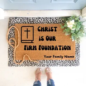 Christ Is My Firm Foundation, Christianity, Christian Doormat, Bible Decor