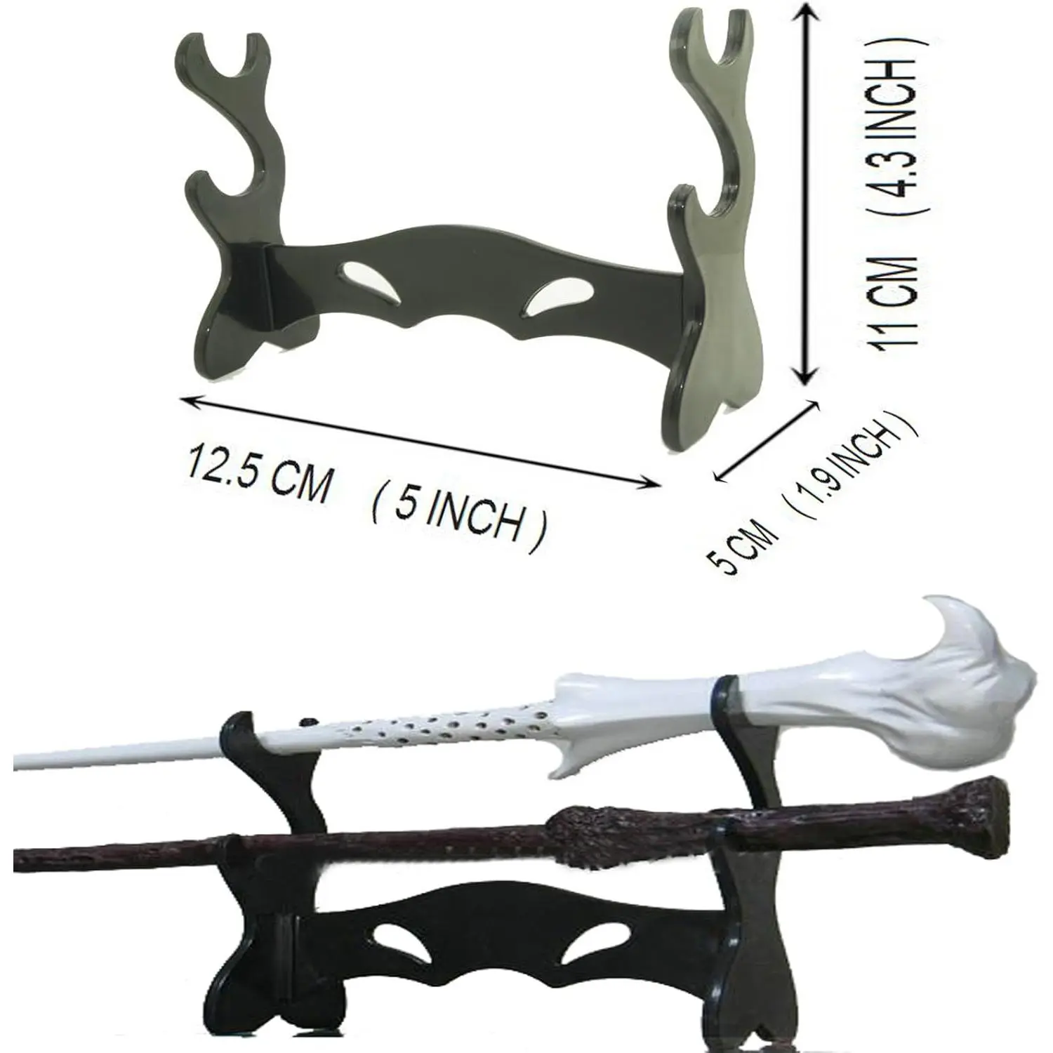 Two Tiers Holder Display Stand / Acrylic Bracket Rack for Wand Collection(Does not include Wand) picture  hanging