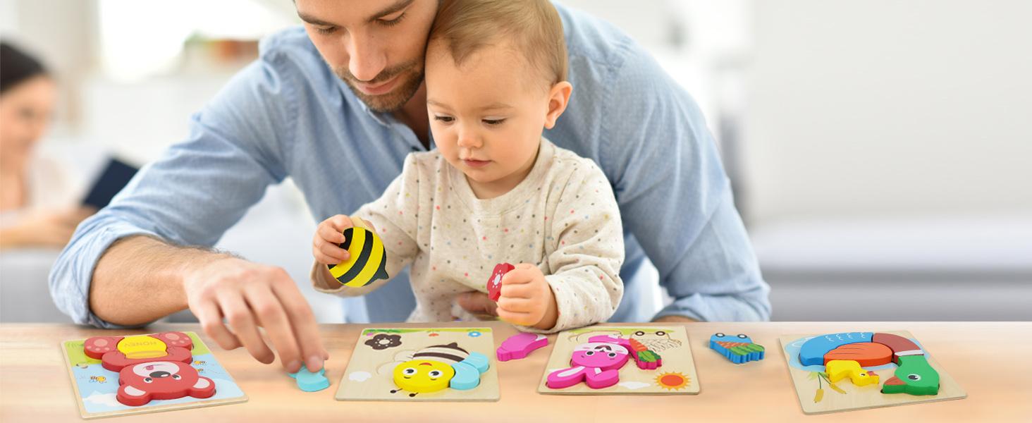 BenBen Wooden Puzzles for Toddlers 1-3, 8 Pack Animal Puzzles for Toddlers 2-4, Montessori Toys for 1 2 3 Year Old Boys Girls, Learning Educational Preschool Toys BenBen Wooden Puzzles for Toddlers 1-3, 8 Pack Animal Puzzles for Toddlers 2-4, Montessori Toys for 1 2 3 Year Old Boys Girls, Learning Educational Preschool Toys