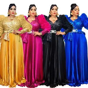 Plus Size African Party Long Dresses for Women 2025 Dashiki Ankara Sequin Evening Gowns Turkey Outfits Robe Africa Clothing