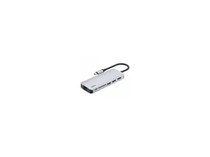 Belkin 6-Port USB-C Hub USB-C to 2xUSB-A, 1xUSB-C, 1xEthernet, 1x8K HDMI, 1xSD Reader Docking Station Grey Model AVC008FQSGY-V2