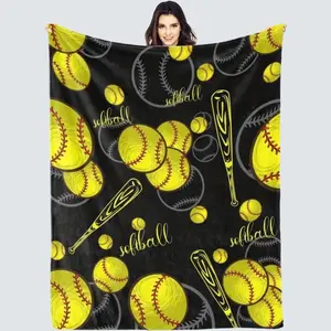 Softball Blanket Gift for Girls, Softball Gift for Teenagers, Blanket for Softball Enthusiasts/Players, Softball Team Gift, softball Blanket for Girls' Birthday and Christmas