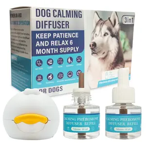 Dog Calming Pheromone Diffuser Plug-In Electric, Long Lasting Refill for Anxiety, Stress & Barking Relief, Odorless Home Diffuser for Dogs