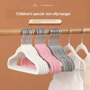 10Pcs Mini Velvet Hangers Rotatable Clothes Hanger Non-Slip,Rotatable Hook,No Shoulder Marks Portable Space-Saving Children Closet Organizer For Kids Bedroom Storage