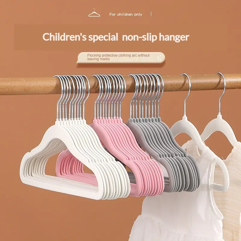 10Pcs Mini Velvet Toddler Hanger Pack Kid Hangers Rotatable Clothes Hanger Non-Slip,Rotatable Hook,No Shoulder Marks Portable Space-Saving Space Saver Hangers Children Clothing Closet Organizer For Kids Bedroom Storage