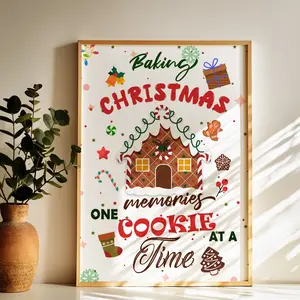 Baking Christmas Memories One Cookie at a Time Framed Print, Holiday Baking Memories Framed Print, Christmas Kitchen Wall Decor, Christmas Home Wall Print, Christmas Wall Decor, Framed Wall Art, Wall Decor