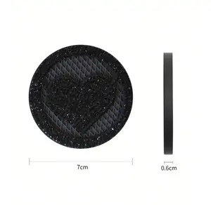 2pcs Rhinestone Heart Shaped PVC Car Coaster