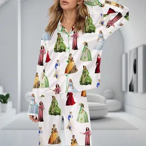 Scarlett Vintage Cotton Pajama Set, Elegant Retro Sleepwear for Women, Classic Silky Loungewear, Perfect Gift for Her  | 311025.C00964.ID01