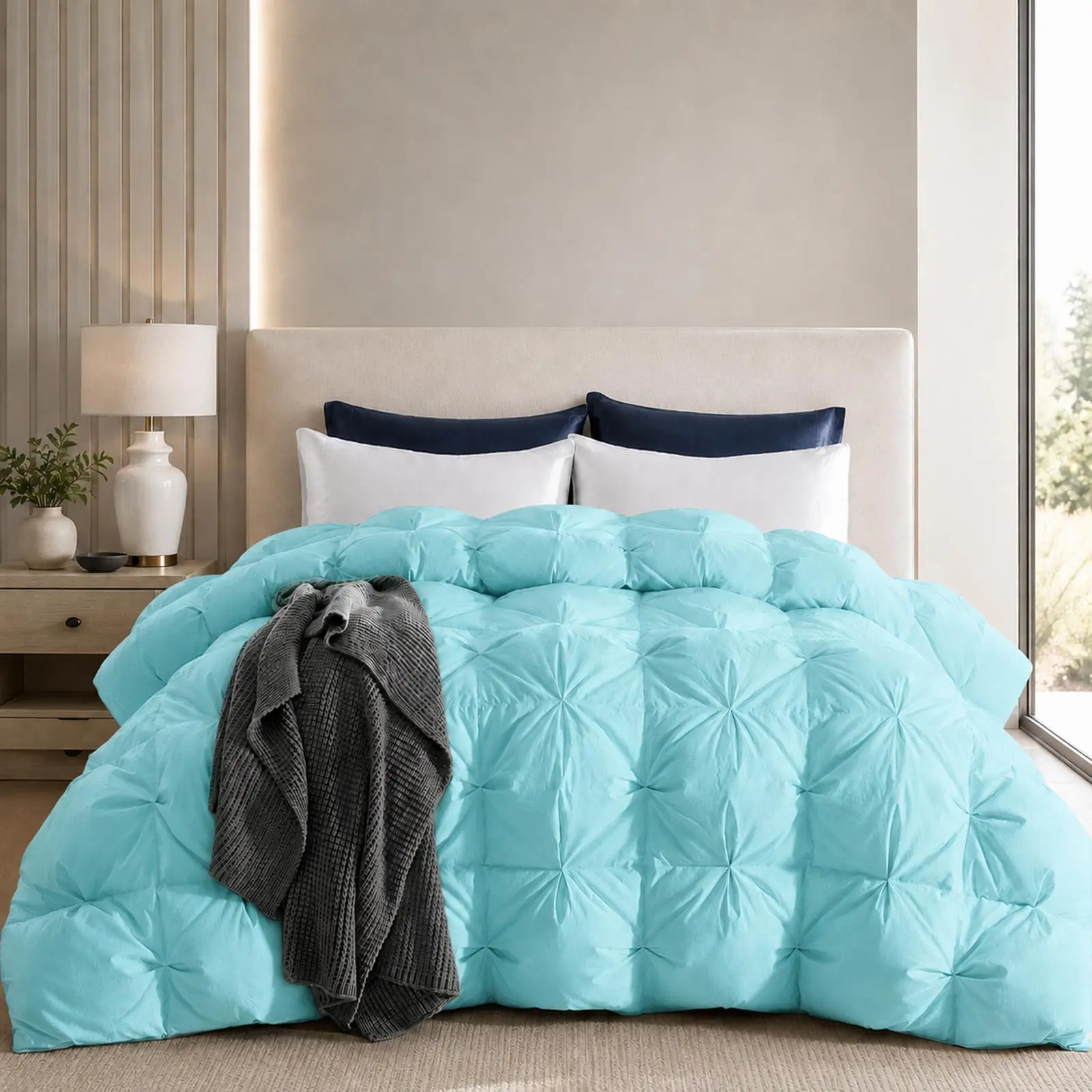 Mint Blue Luxury Soft Ethically Sourced Goose Down Duvet  in  - Perfect for Cozy Sleep & Bedroom Decor - Ideal for All Seasons
