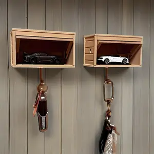 3D Car Garage Key Holder with Opening Door – Stylish Wall-Mounted Organizer for Keys, Perfect for Entryway, Hallway, or Office Decor | Fun and Functional Design for Car Enthusiasts, Premium Craftsmanship, Home Organizer Hook