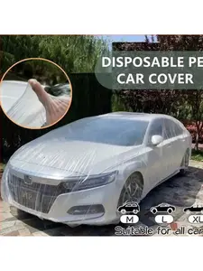 Transparent Plastic Car Cover, Waterproof Pe Film, All-Weather Protection for Cars, Suvs, Trucks, Indoor Outdoor Use, Dustproof, Windproof