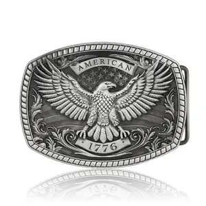 Antique Silver American Eagle 1776 Belt Buckle 1820