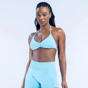 (with logo) DFYNE Impact Strappy Bra Push Up Sports Bra Quick-Dry Compression Fitness Set