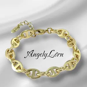 AngelyLorn Bracelet Elegante 6mm 14k Laminado de Alta Calidad para Uso Diario, Hipoalergénico,100% Resistente al Agua