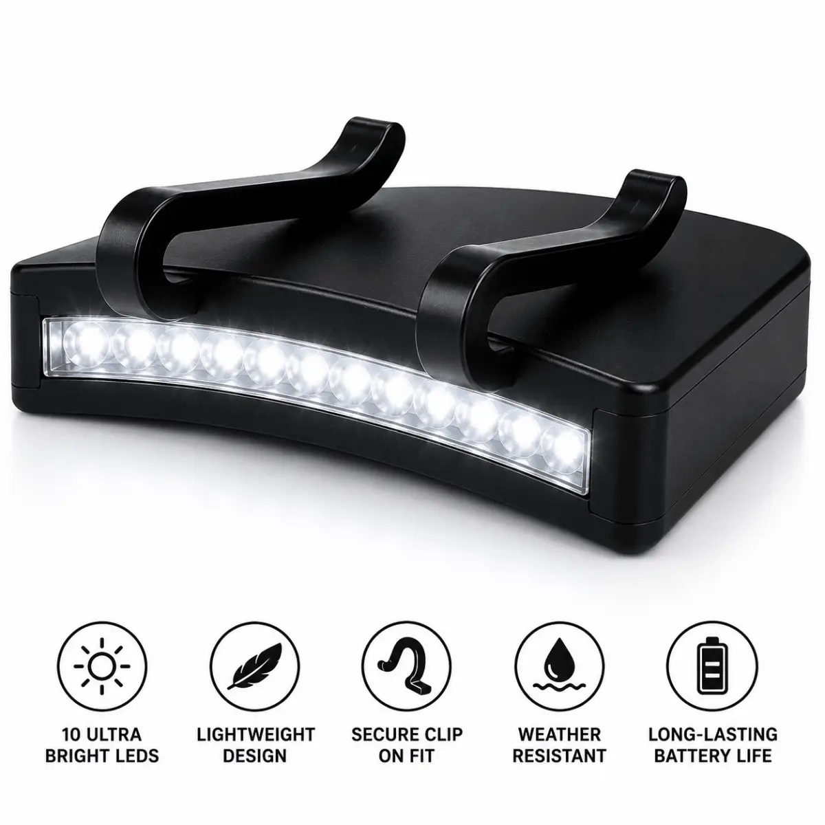 LED Hat Clip Light – 11 LED 400 Lumen Hands-Free Cap Light | Camping, Fishing, Hunting & Work Light