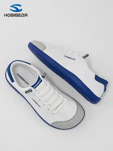 Hobibear Wide Head Shoes for Men and Women, Outdoor Sports Low Top Flat Sneakers, Casual Textile PU Leather Walking Shoes