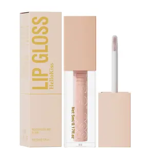 Hello Kiss Clear Crystal Plumping Lip Gloss – Hydrating, Moisturizing, Voluminous, High-Shine,  Cruelty-Free Lip Plumper, Lip Kit, Smoothing For Daily Use, Evening, Gift, Lip Stain Peel, Lipstick Makeup Cosmetic 02#