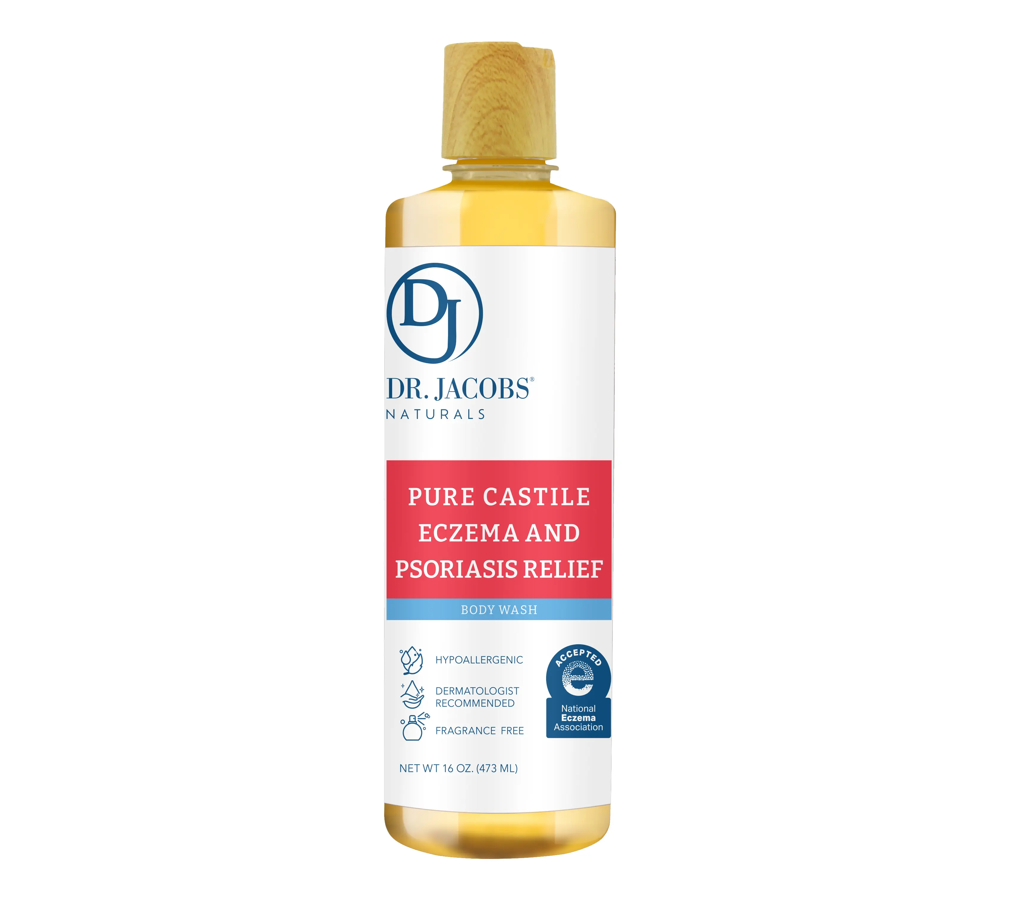 Eczema and Psoriasis Relief Body Wash Sensitive Gentle Castile Soap with Olive and Coconut Oils, Fragrance-Free Vegan Moisturizer and Nourishing