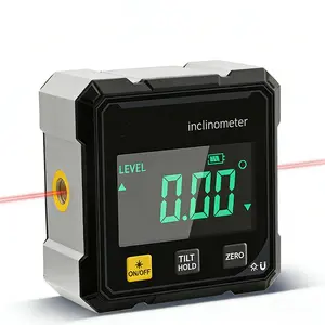 Digital Angle Finder with Electronic & Dual Laser Guide- 4-side Strong Magnetic Angle Gauge, 360° Magnetic Attachment, USB Rechargeable Angle Meter, Cube Inclinometer, Table Saw Miter Protractor for Woodworking Construction and Machinery Hardware Tool