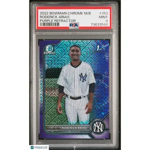 Roderick Arias 2022 Bowman Mega Box Chrome #153-Purple Refractor PSA 9 143/250