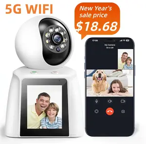 5G WIFI Home Two Way Audio & Video Camera, 2.8'Indoor 2K Cameras for Elderly Care, Pet/Dog/Cat Cam, Al Siren Security, Night Vision, PhoneApp,2.4Ghz WiFi