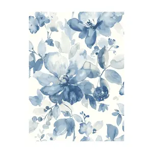 NextWall Watercolor Flower Peel-and-Stick Wallpaper