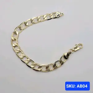 Bracelet Cuban Link Style Laminated-Gold 8 Inches 9 Millimeters for Adults Size Jewelry Accessory
