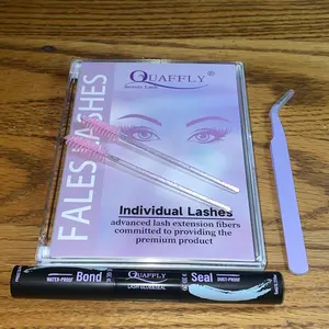 Individual False Eyelashes Diy Lash Kit, Diy Eyelash Extensions, Waterproof clusters lashes, Eyelash Set, Eyelashes Custers with Eyelash Glue Cosmetic Kit, Eye Makeup Enhancement, Self Adhesive Lash Clusters