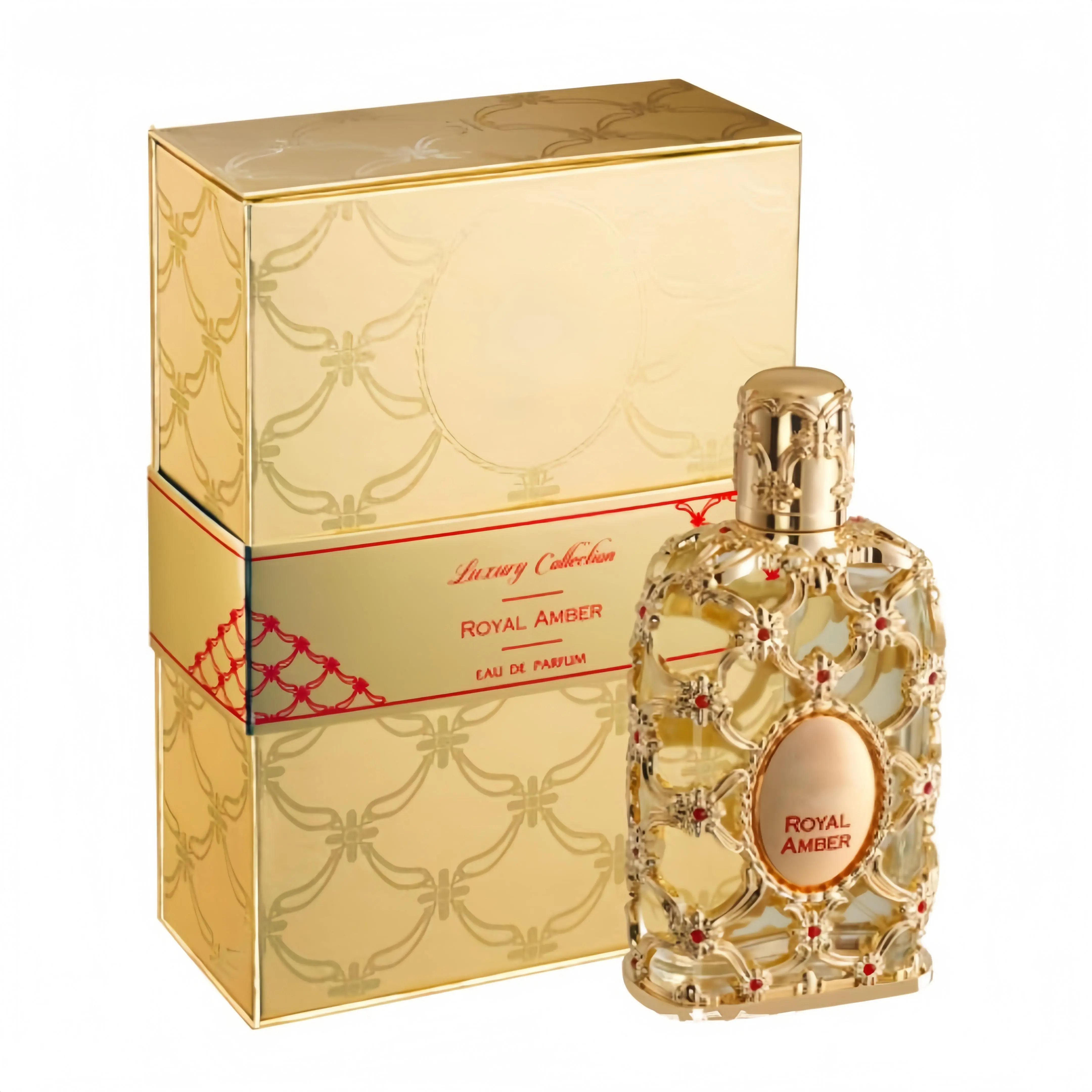 Royal Amber Unisex Eau de Parfum Spray 2.7 fl oz 80ml Amber & Patchouli Notes Luxurious Gold Design Captivating Long Lasting Aroma for Everyday Use for Women and Men