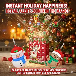 Christmas Car Accessories Advent Calendar — 24-Day Reindeer Blind Box with Ultra-Cute Car Keychains & Festive Hanging Charms! Must-Have Holiday Gift for Drivers!