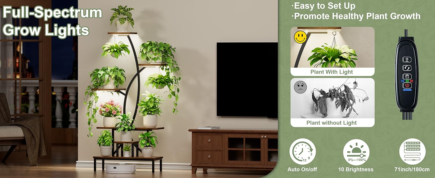 Plant Stand Indoor with Grow Lights - 63" Tall Plant Shelf, 7 Tiered Corner Plant Stands for Indoor Plants Multiple, X-Shaped Metal Large Flower Holder Decorative Display Rack for Living Room, Home Plant Stand Indoor with Grow Lights - 63" Tall Plant Shelf, 7 Tiered Corner Plant Stands for Indoor Plants Multiple, X-Shaped Metal Large Flower Holder Decorative Display Rack for Living Room, Home
