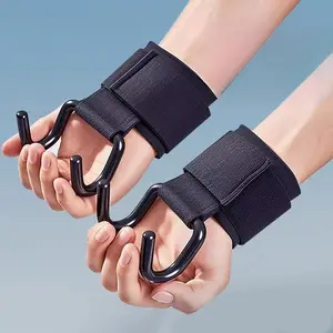 Pull-Up Assist Hook Handheld Waist Traction Belt Hanging Barbell Deadlift Anti-Slip Assist Steel Hook