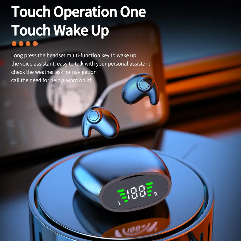Ultra-thin small wireless earphones, music and sports earphones Earbuds Electronic
