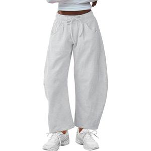 Tanming Women's Barrel Leg Pants Basic or Fleece Lined Elasticated Waist and Soft Wide Leg Pants with Pockets Casual Sweatpants TikTokShopBlackFriday